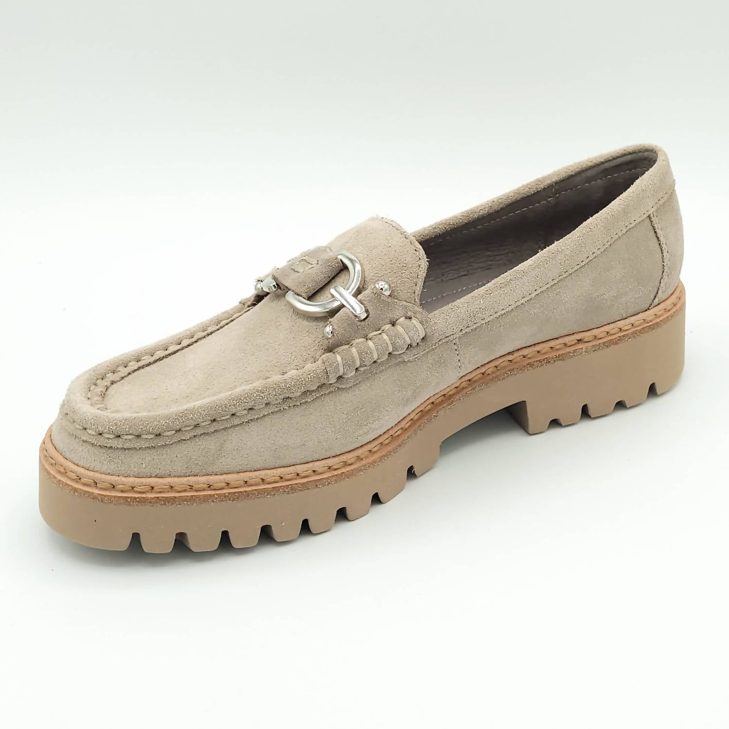 DONALD PLINER Women's Helio Loafer in taupe - women's flats - detail view