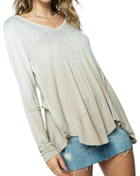 Vocal Apparel - Tie Dye Ombre Sequin Long Sleeve Top
