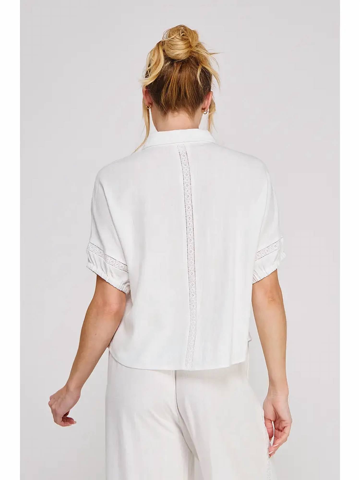 Allie Rose - Coastal Lace Button Down Top
