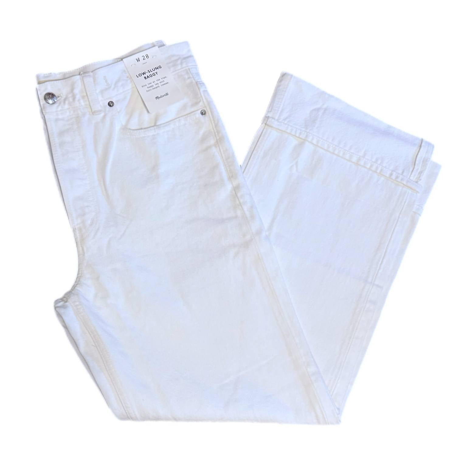 Madewell Women's Low-slung Baggy Jeans in tile white - women's jeans - view 8