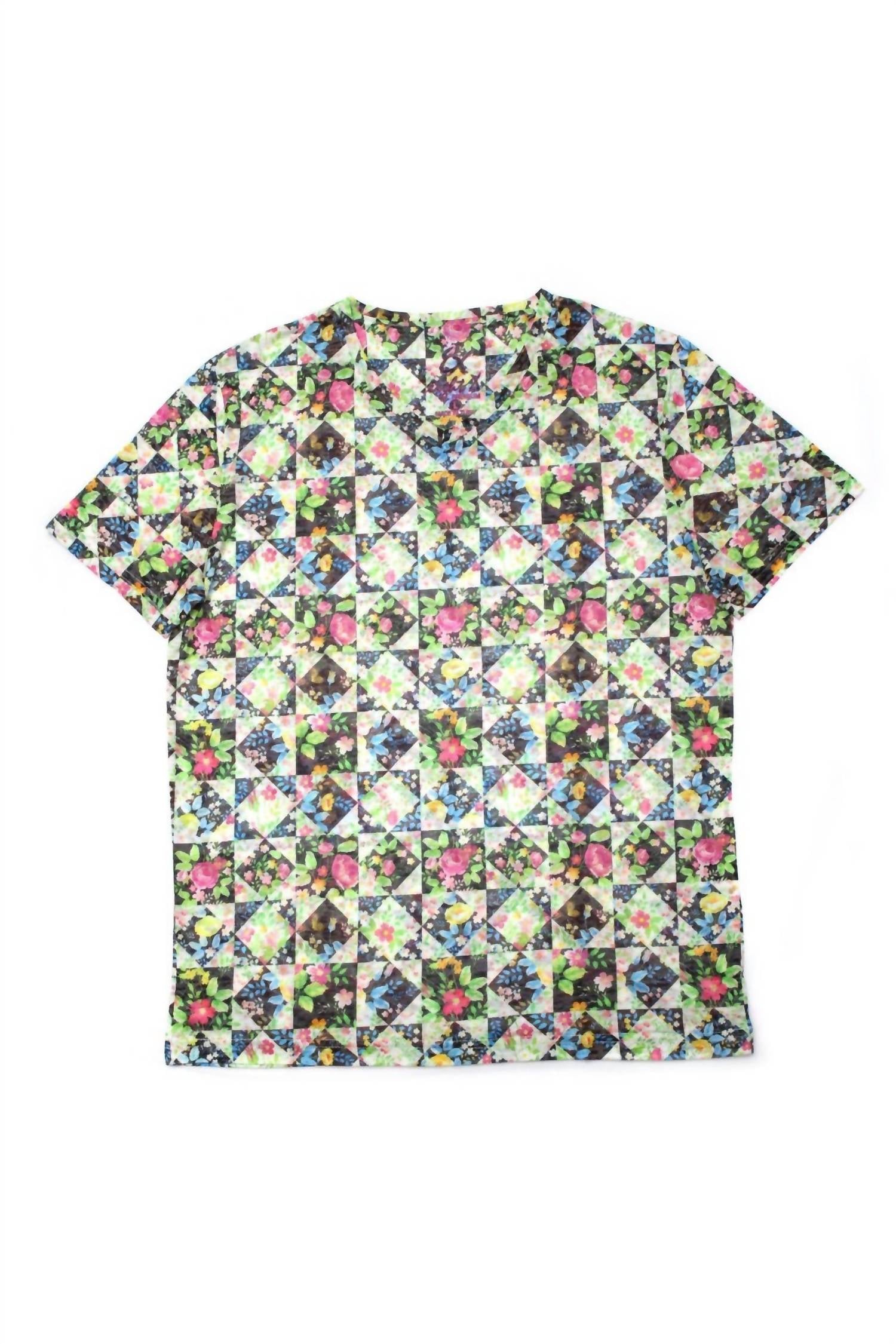 Eight X - Men's Floral Print V-neck T-shirt