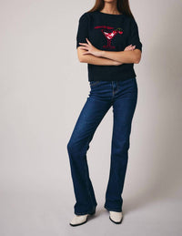 Sunday Edition Heartini Cocktail Sweater Top in black - women's sweater - view 4