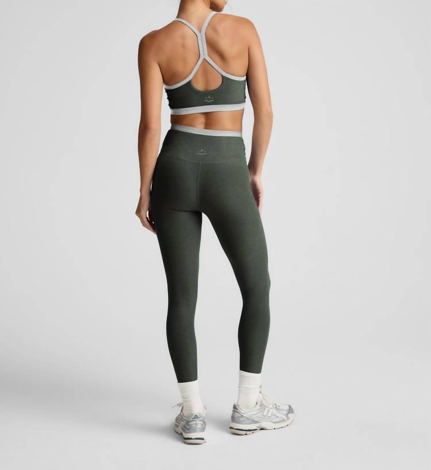 BEYOND YOGA Spacedye Outlines High Waisted Midi Leggings in dusty forest heather - women's pants - alternate view