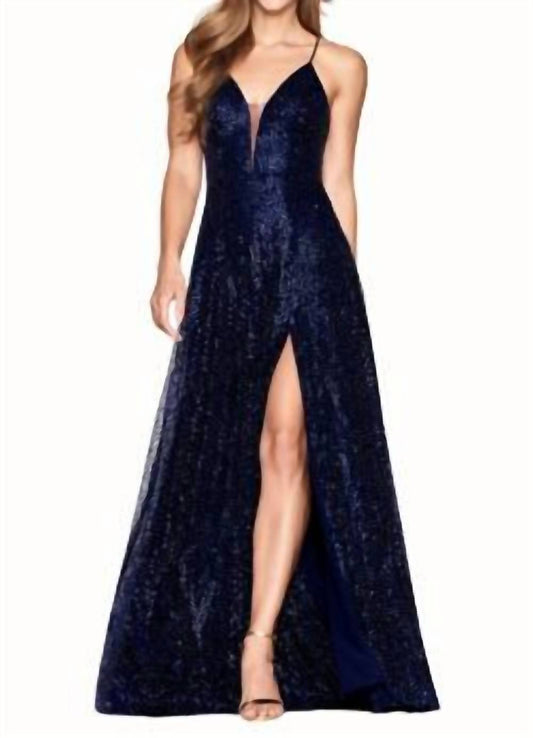 Faviana - Sequinned A-line Dress