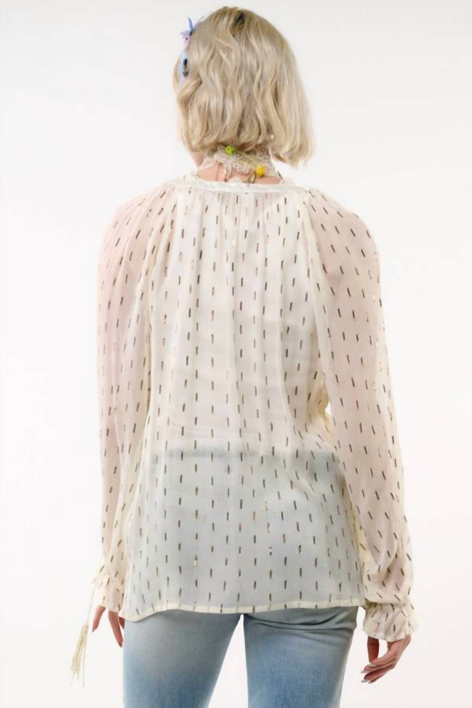 Aratta Maven Chiffon Blouse With Cami in ivory 1 - women's blouse - view 16