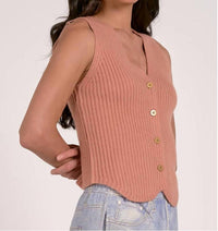 ELAN Sleeveless Sweater Vest in peach - women's tank top - alternate view