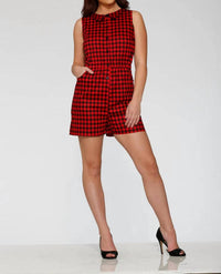 Orchid Bloom - Checkmate Sleeveless Romper