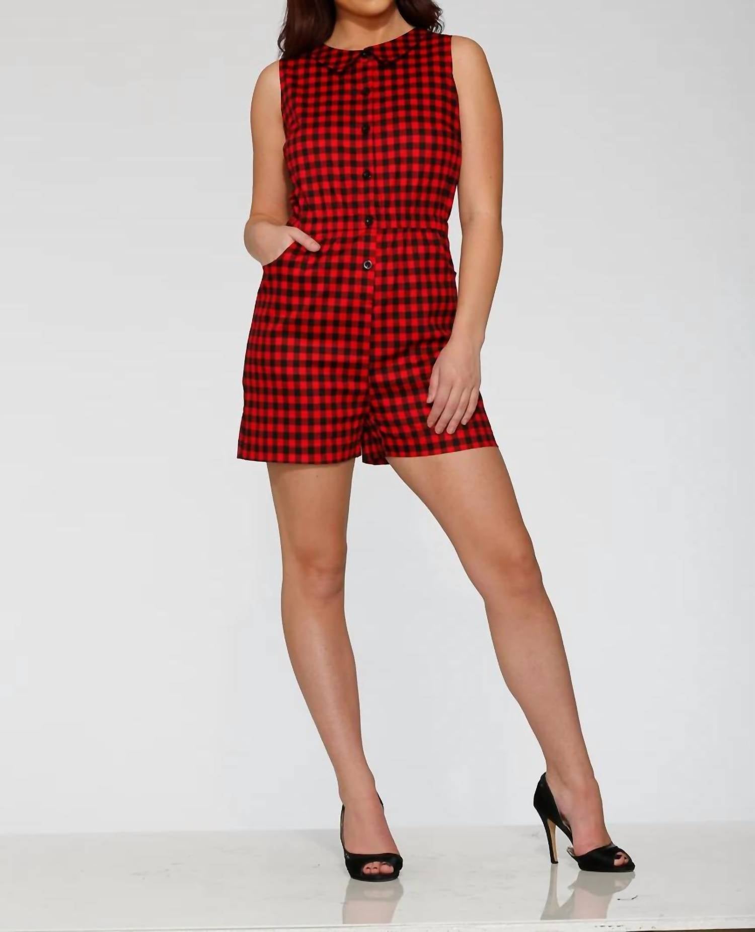 Orchid Bloom - Checkmate Sleeveless Romper