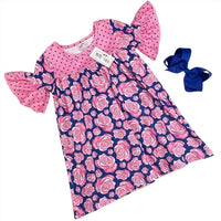 Pete + Lucy - Girls Pop Of Roses Dress
