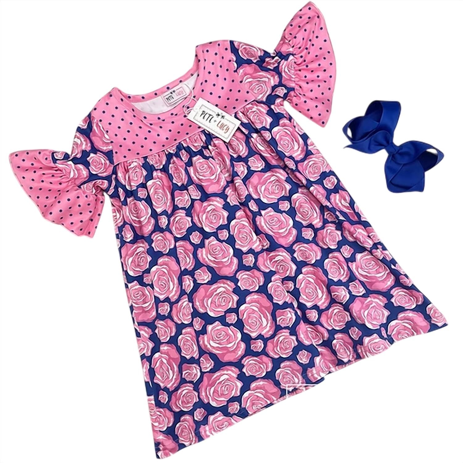 Pete + Lucy - Girls Pop Of Roses Dress