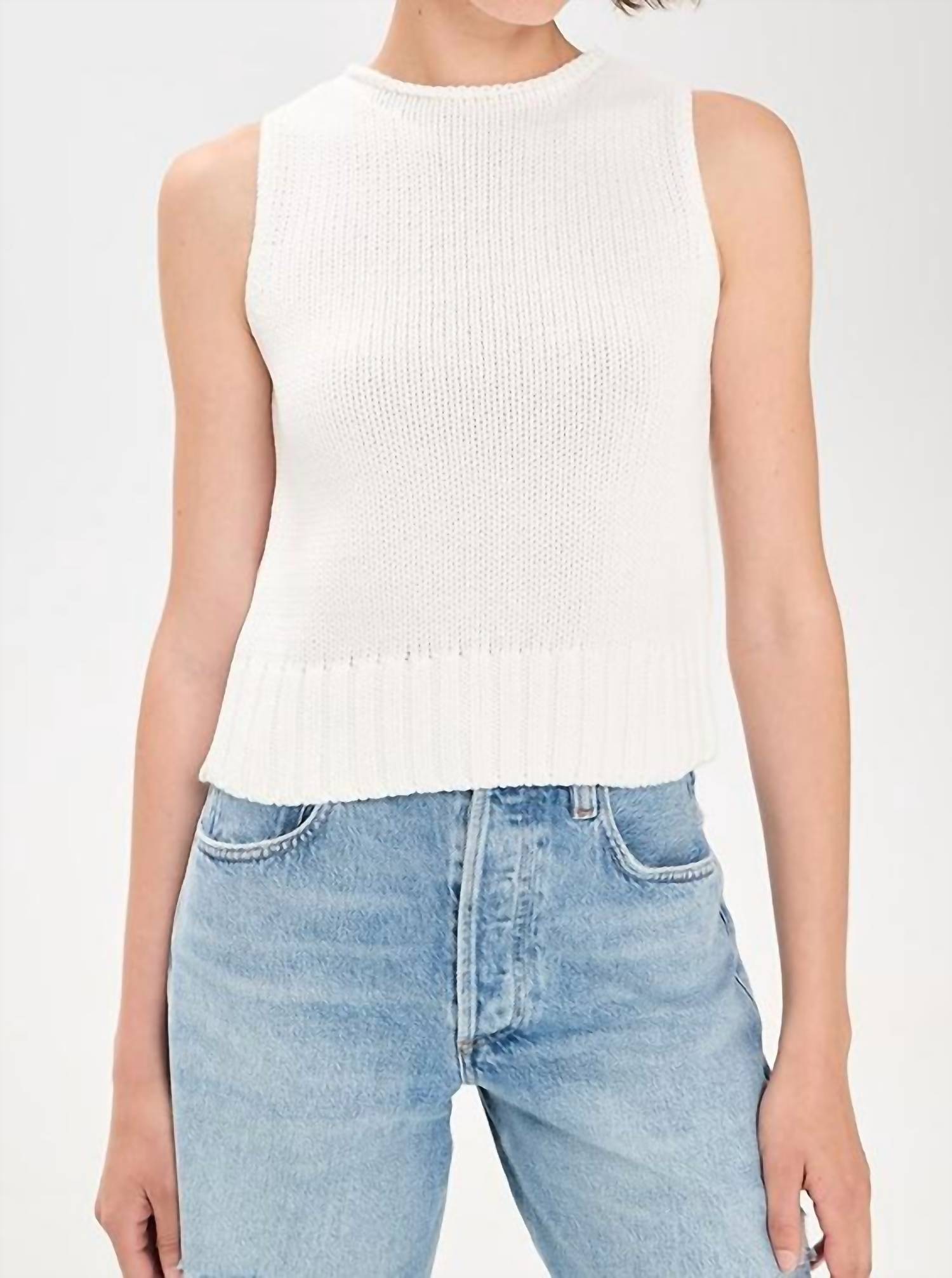 Rails Bondi Knit Top in white - women's tank top
