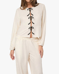 We Wore What - Tie Front Pajama Top