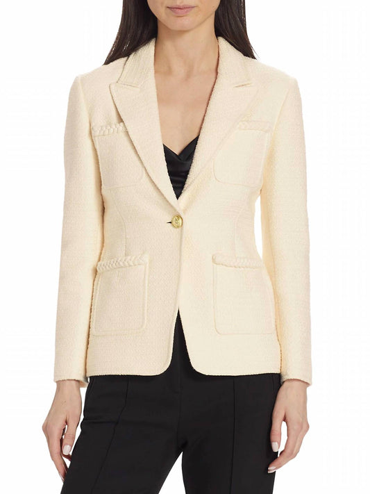 ASSILA SINGLE BREASTED BRAID TRIM JACKET