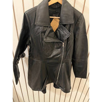 Decrum - Asymmetrical Peplum Leather Jacket