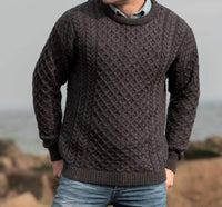 Aran Crafts - Damson Merino Crewneck Sweater