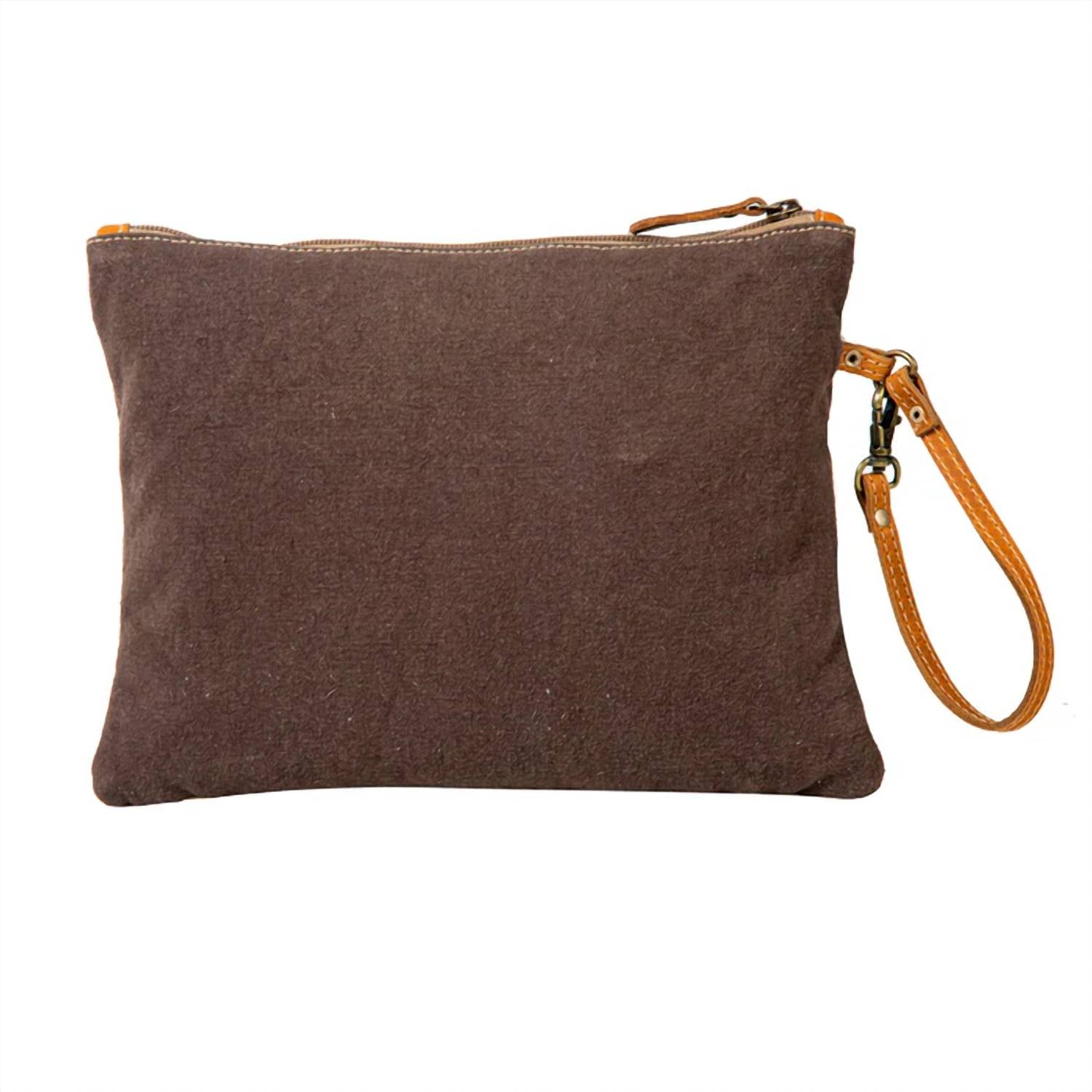 Myra Bags Woven Canvas Clutch Bag in multi - women's bag - alternate view