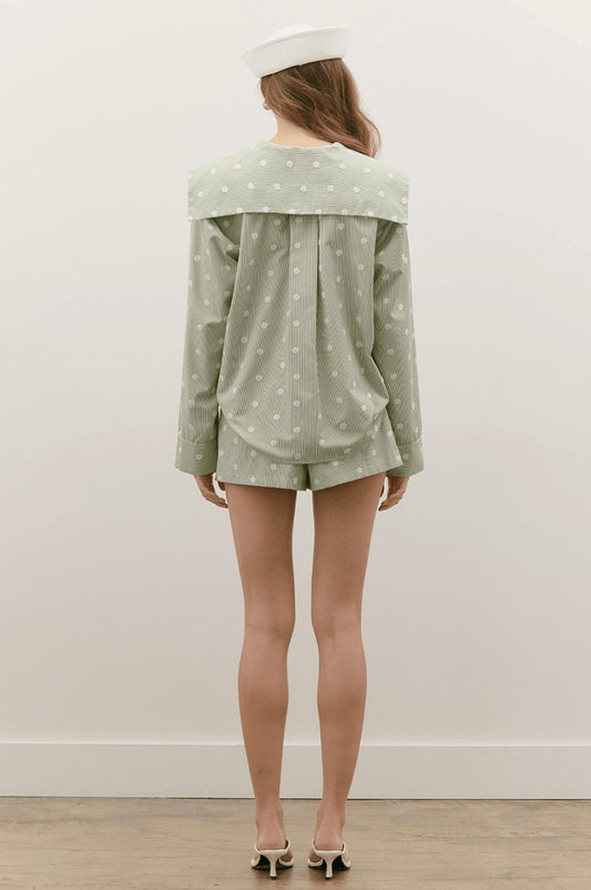 Maude - Flynn Striped Polka Dot Top