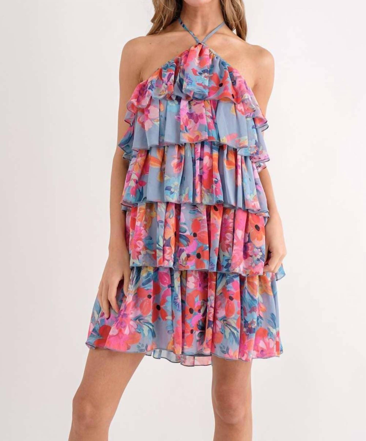 In The Beginning - Halter Mini Dress
