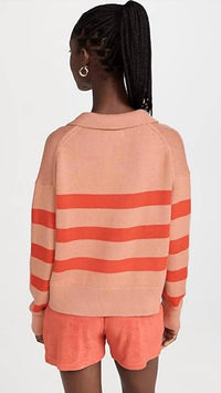 Velvet By Graham & Spencer - Lucie Striped Polo Sweater