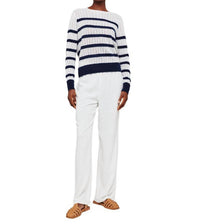 Brodie Cashmere - Breton Stitch Crew Organic Sweater
