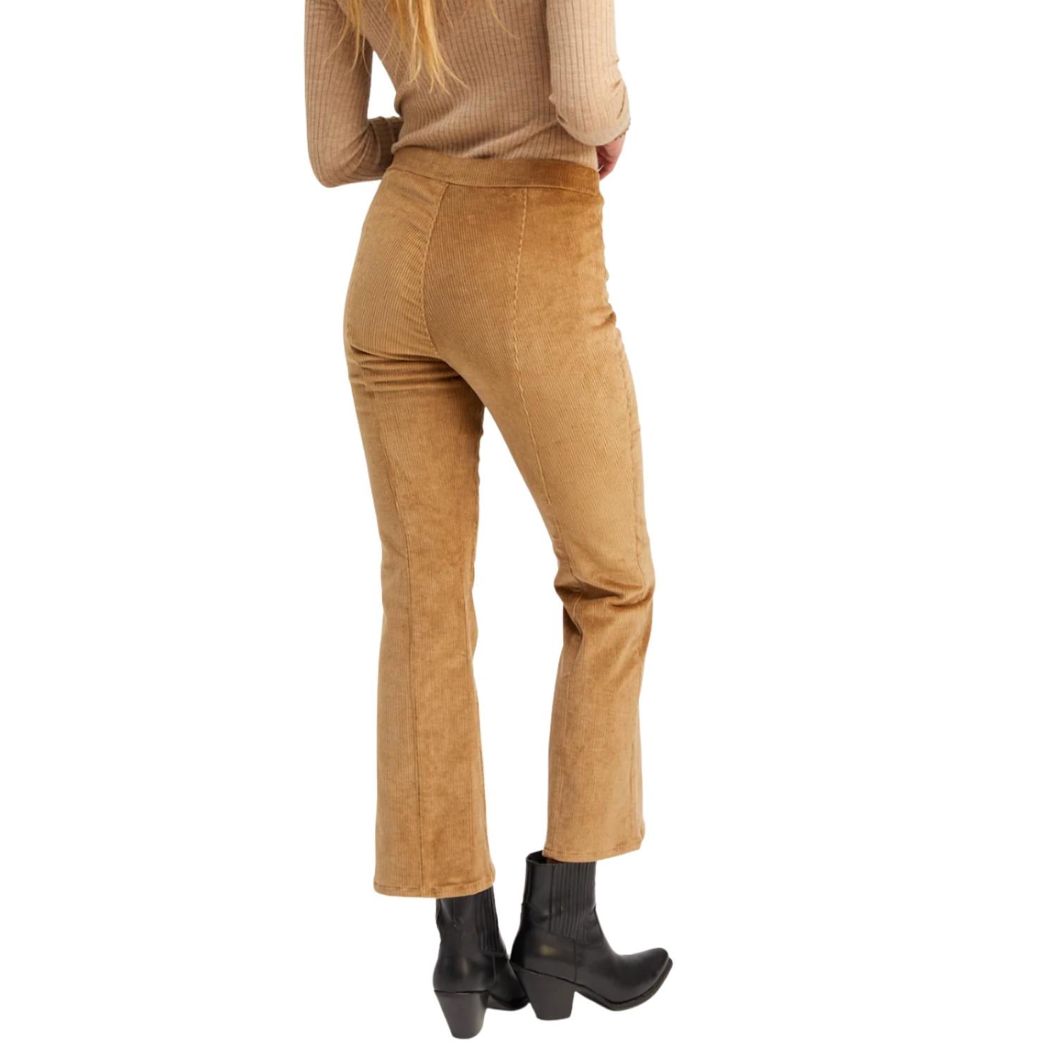 SPRWMN Ankle Flare Pants with Princess Seams in sepia - women's pants - alternate view