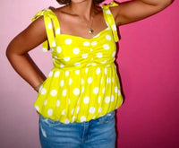 Wishlist - Elizabeth Polka Dot Peplum Top