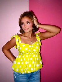Wishlist - Elizabeth Polka Dot Peplum Top