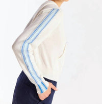 Brodie Cashmere - Geo Sleeve Cropped Hoodie