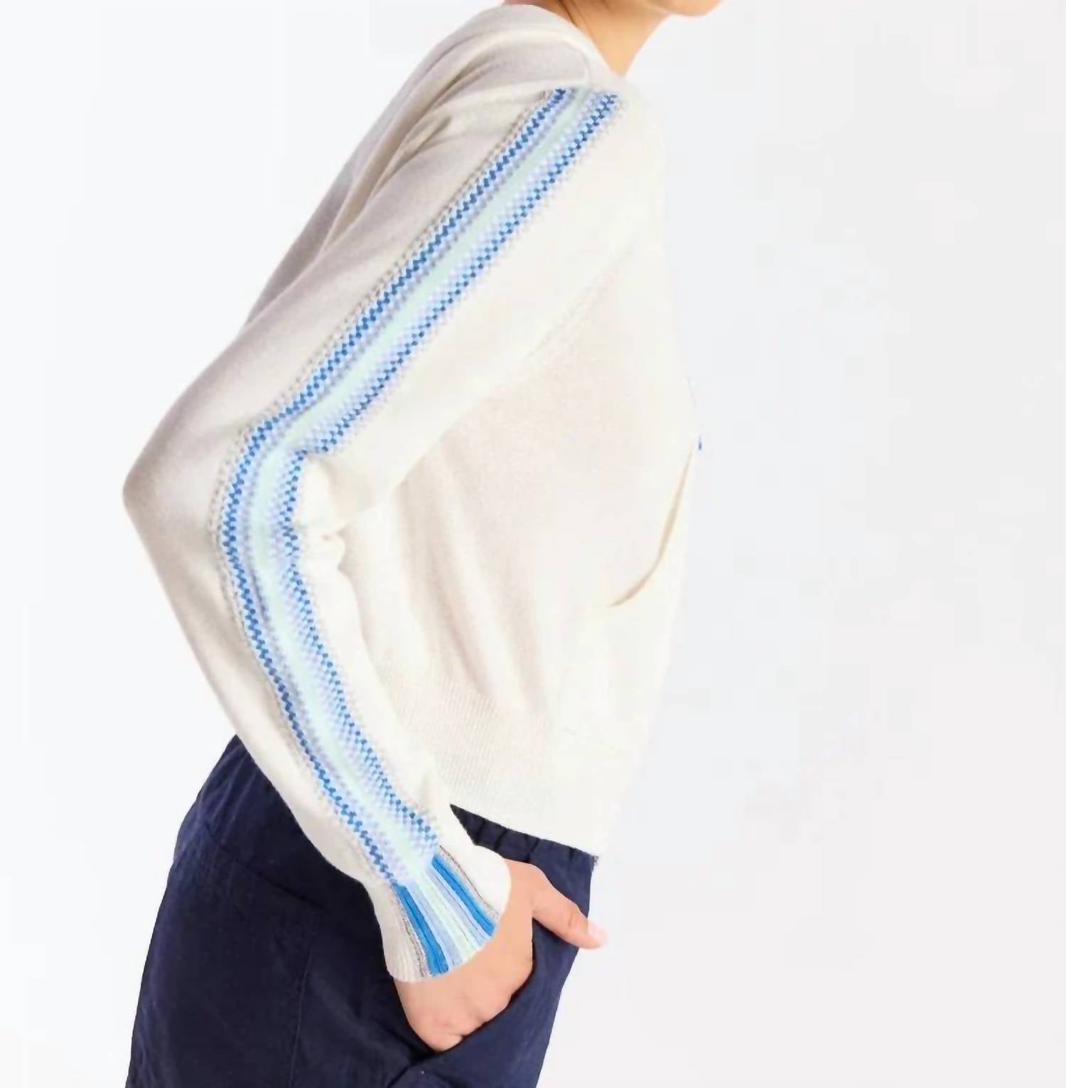 Brodie Cashmere - Geo Sleeve Cropped Hoodie