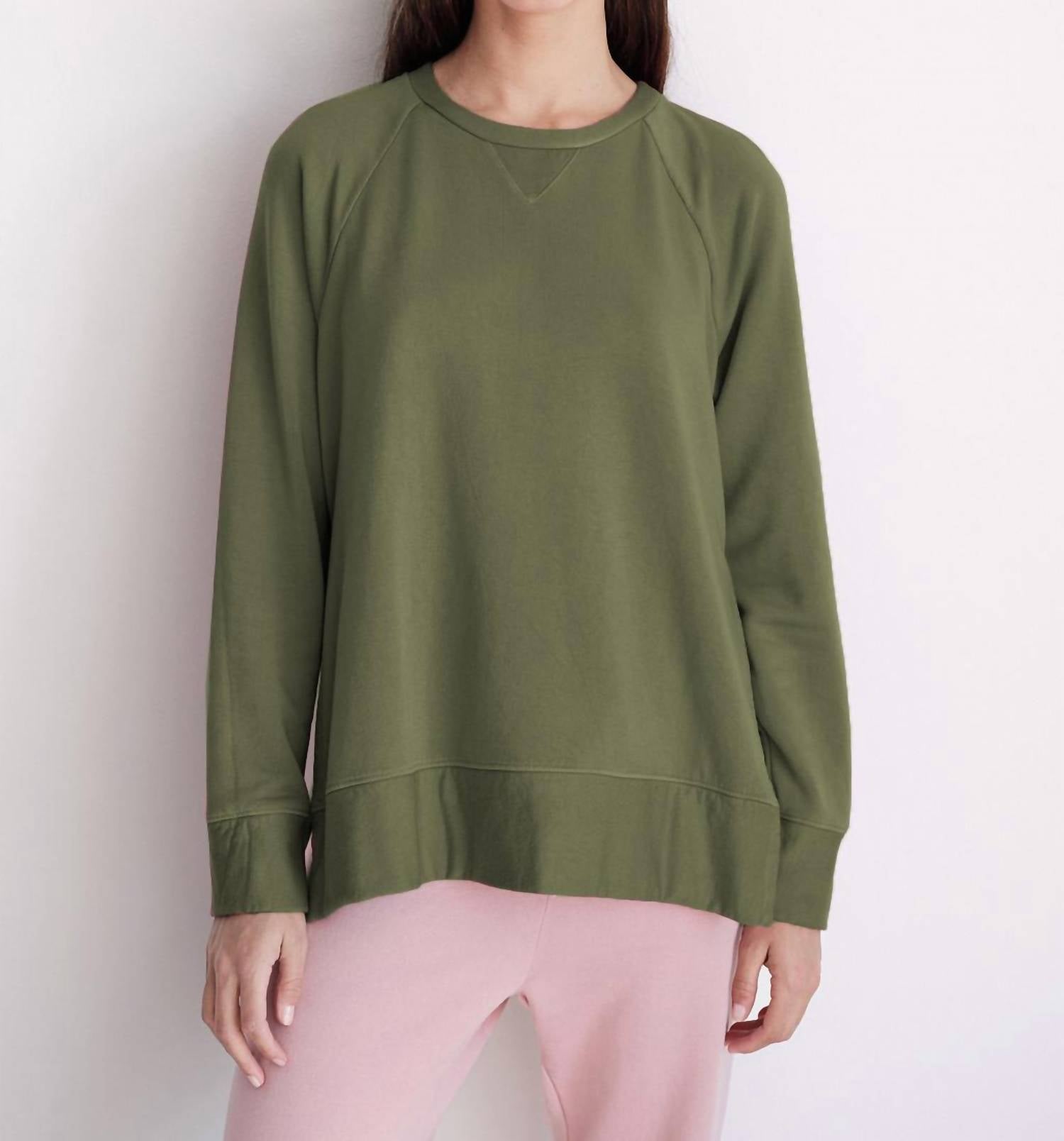 STATESIDE Softest Raglan Sweatshirt in pistachio - women's top