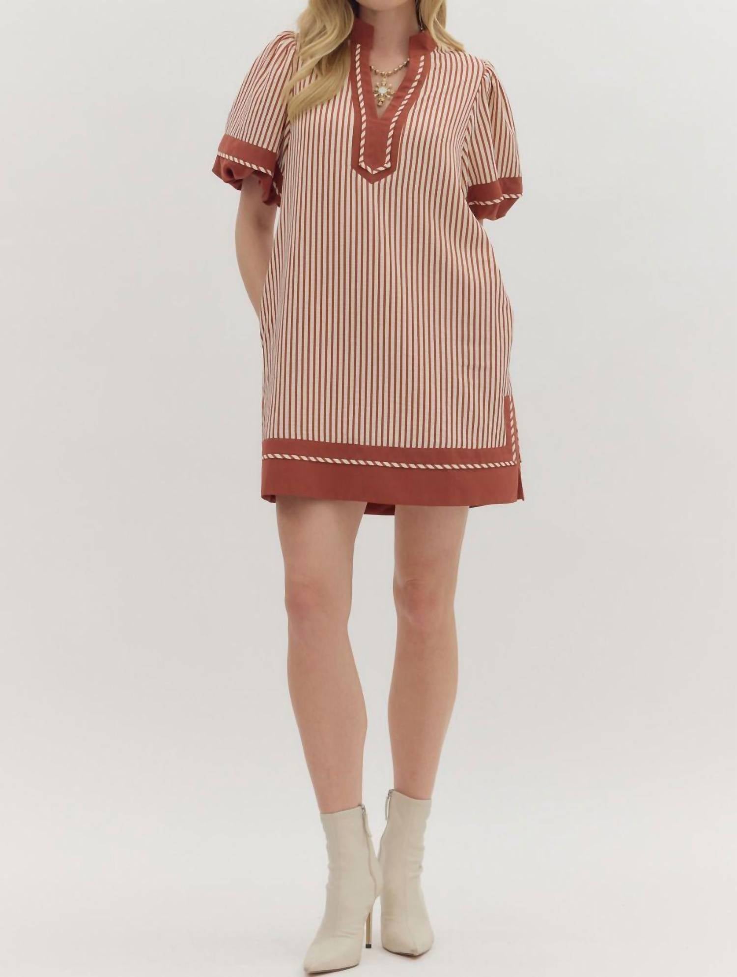 Entro - Beauty Stripe Mini Dress
