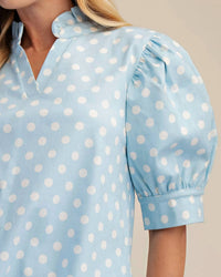 Glam - Ruffle V-neck Polka Dot Mini Dress