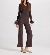 Theo The Label - Women's Nomia Wide Leg Knit Pants