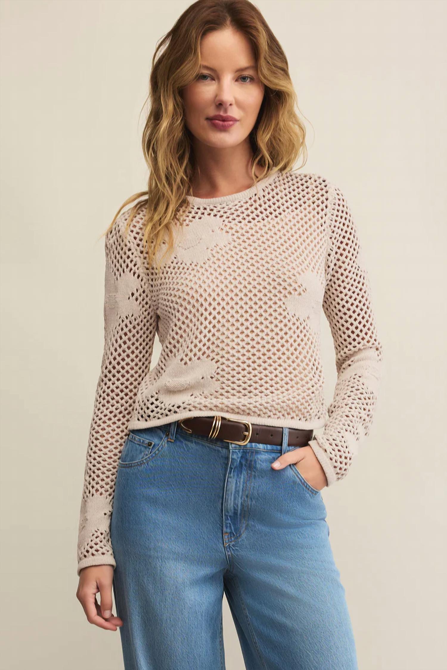Z Supply Yael Crewneck Sweater in natural - women's sweater