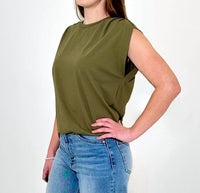 Michael Stars Luca Bubble Crew Neck Tee in caper - women's t-shirt - view 4