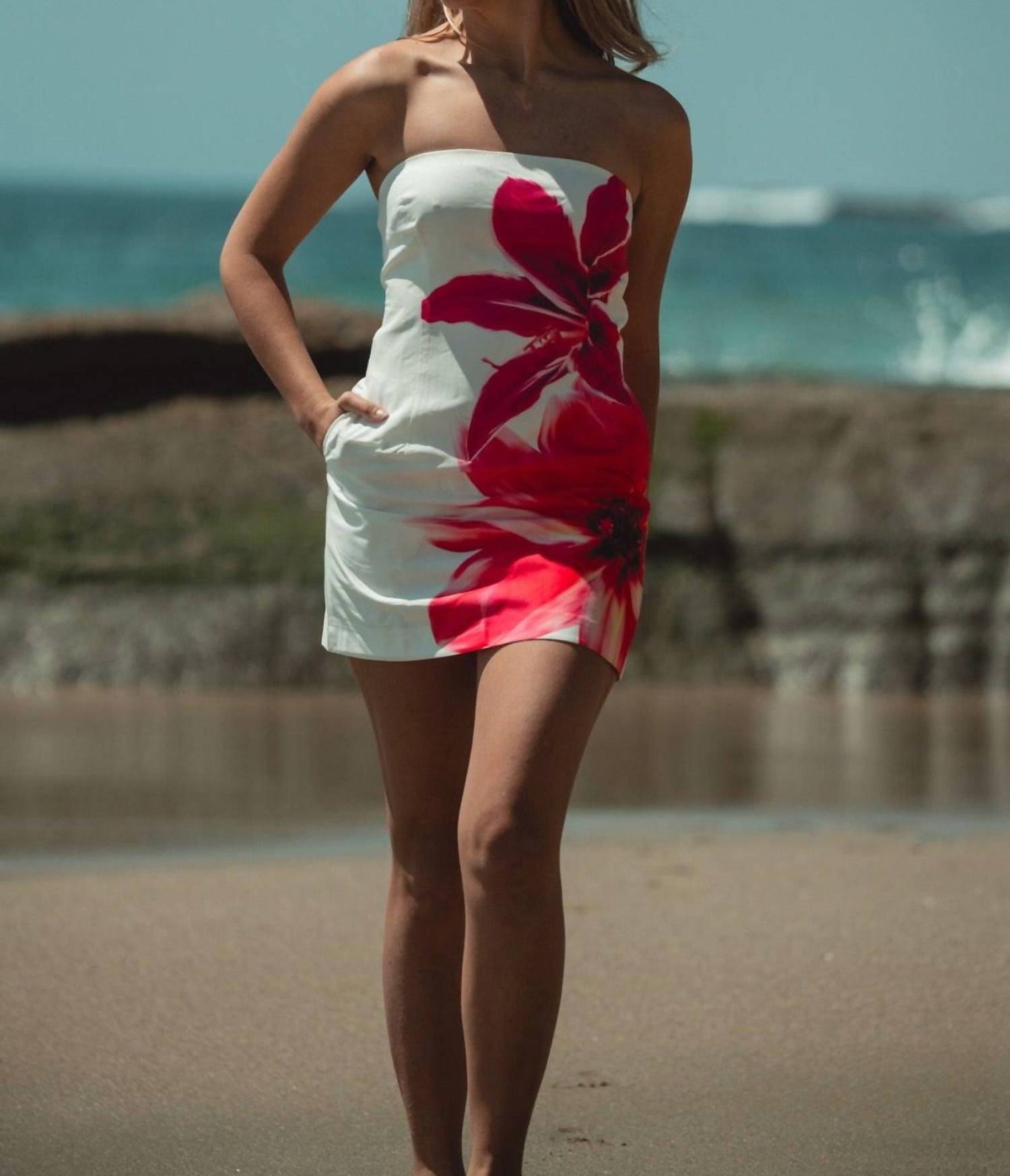 Runaway The Label - Bari White & Pink Floral Mini Dress