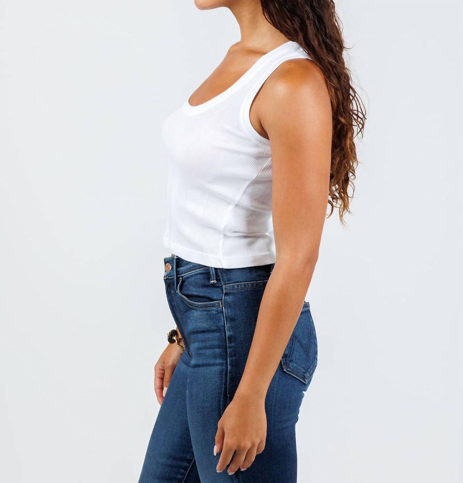 Goldie - Cotton Variegated Rib Crop Tank