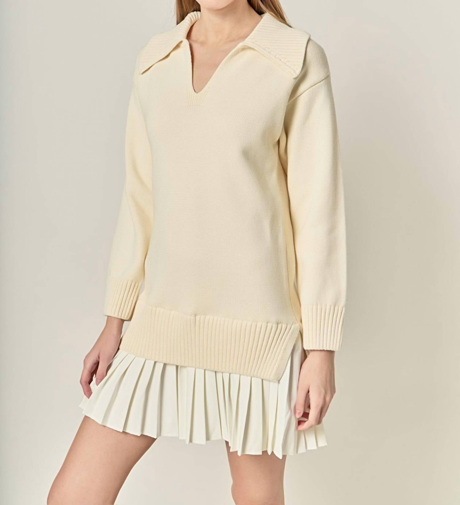English Factory - Layered Sweater Mini Dress