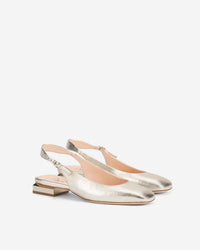 AGL Women's Sandy Metallic Block Flat in gold - women's flats