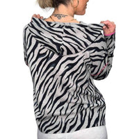 J. Society Zebra Stripe Hoodie in heather - women's top - alternate view
