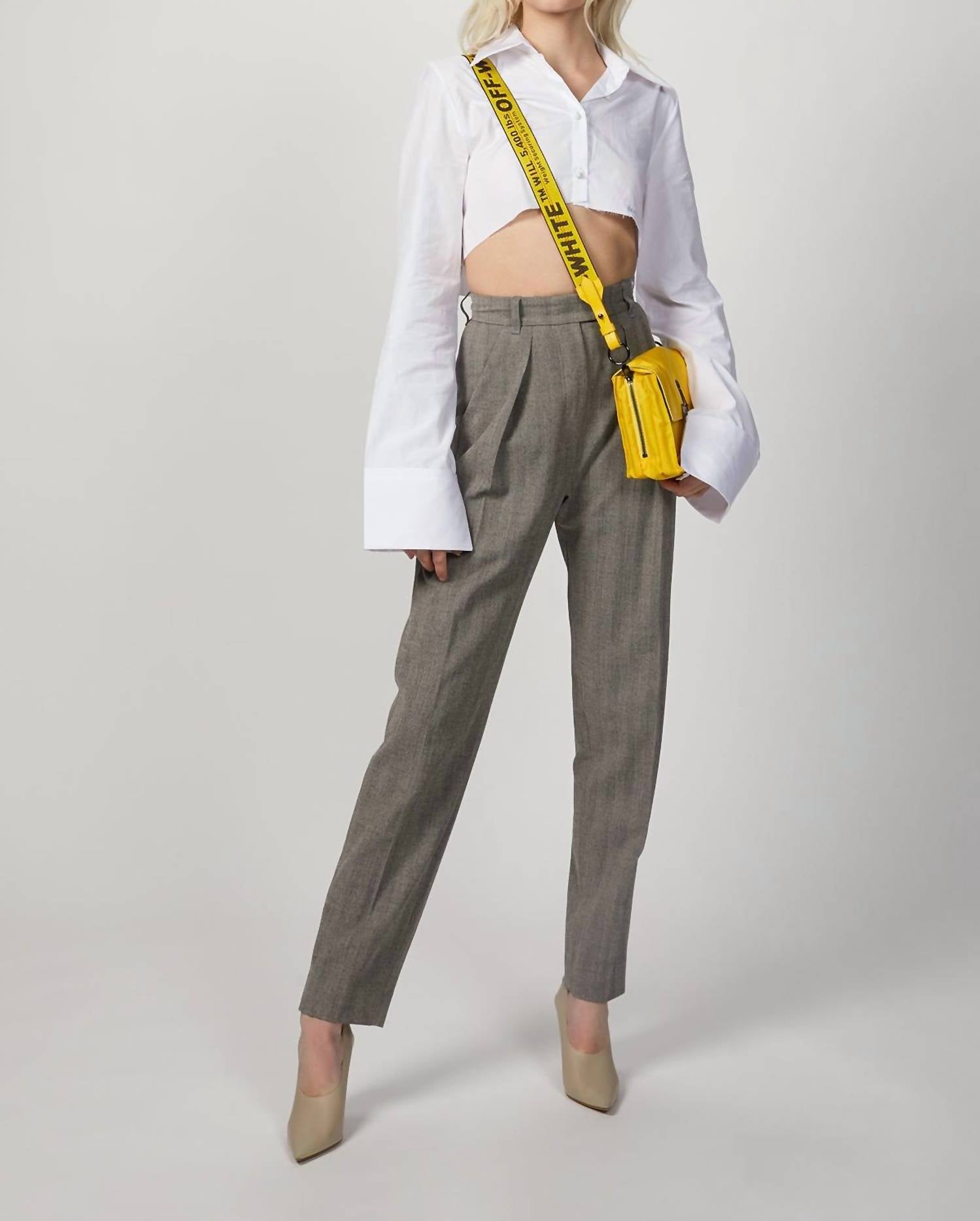 HERRINGBONE SUIT PANTS