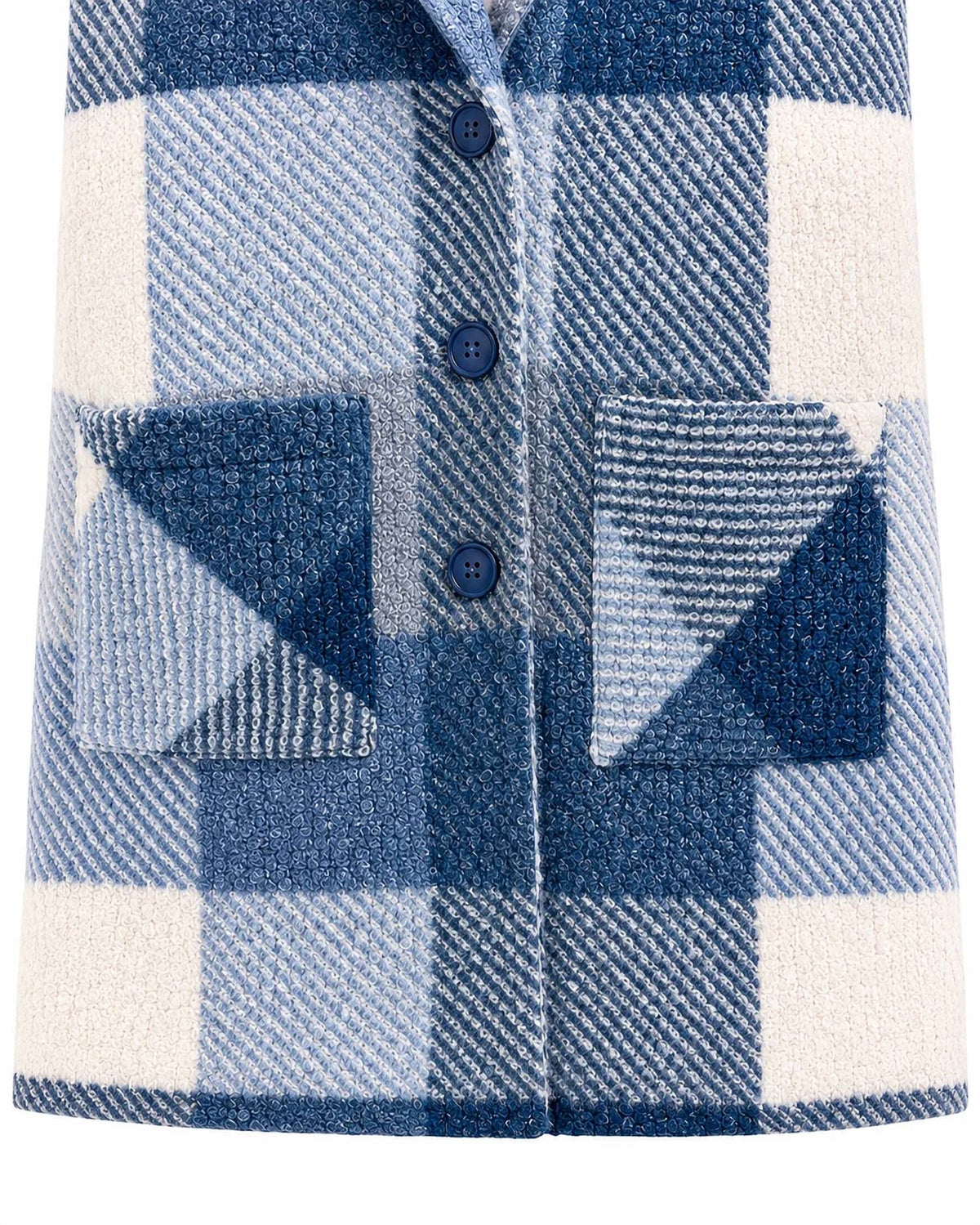Charlie B - Plaid Bouclé Knit Tailored Coat
