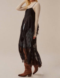 Promesa - Ruffled Lace Flyaway Maxi Camisole Top