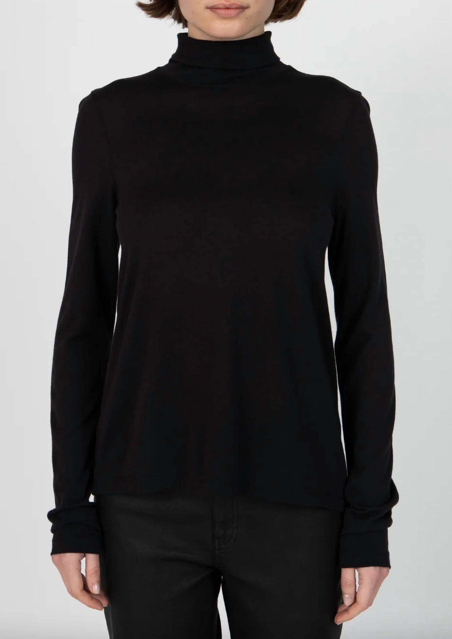 Atm - Heavy Modal Jersey Long Sleeve Turtleneck Top