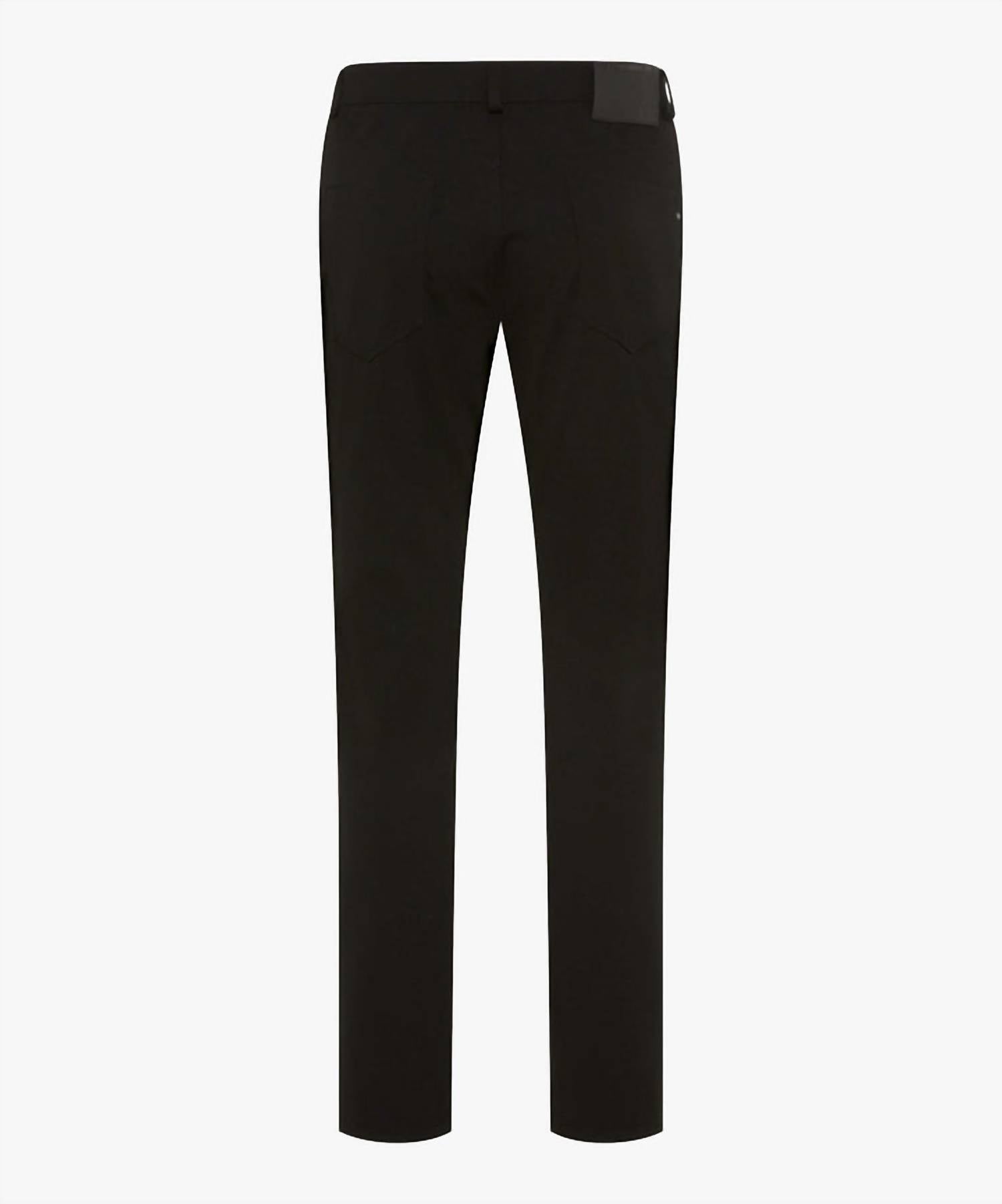 Brax Men's Chuck J Hi Flex Jersey 5-pocket Pants in black - men's jeans - detail view