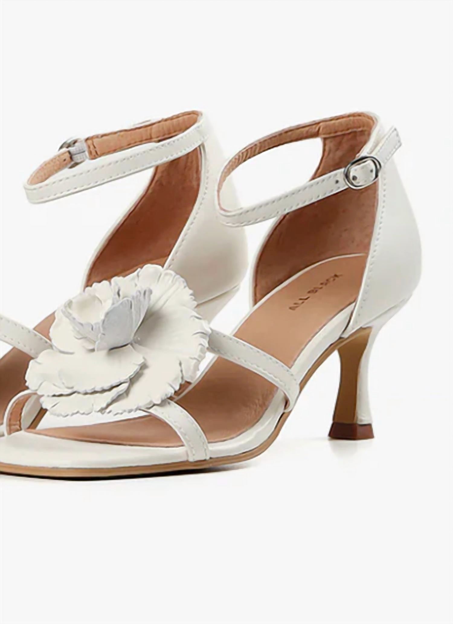 ALL BLACK Women's Flower Princess Sandals in ivory - women's sandal - detail view