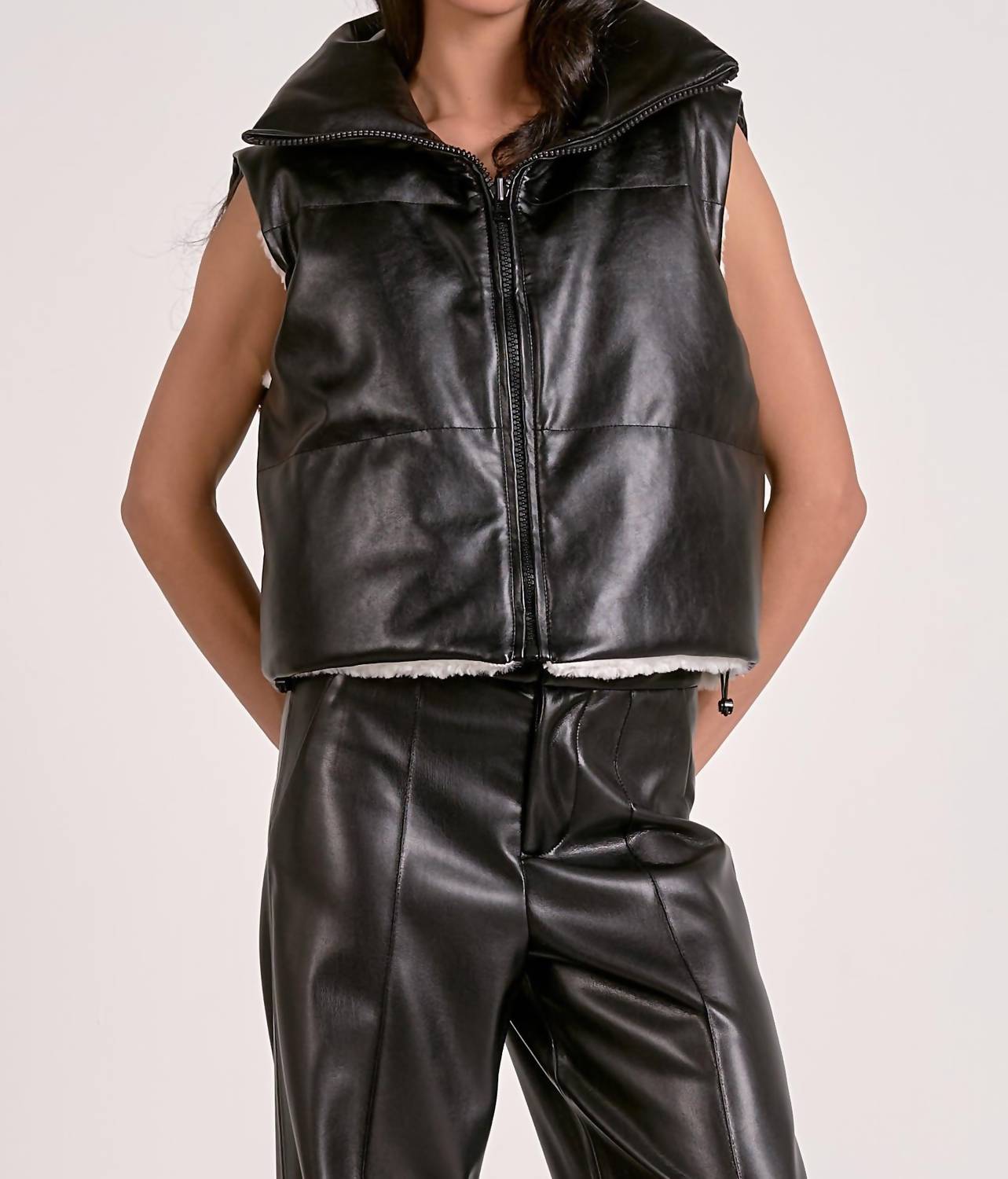 Elan - Reversible Faux Leather Vest