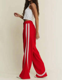 Jade By Jane - Solid Side Stripes Wide Leg Pants