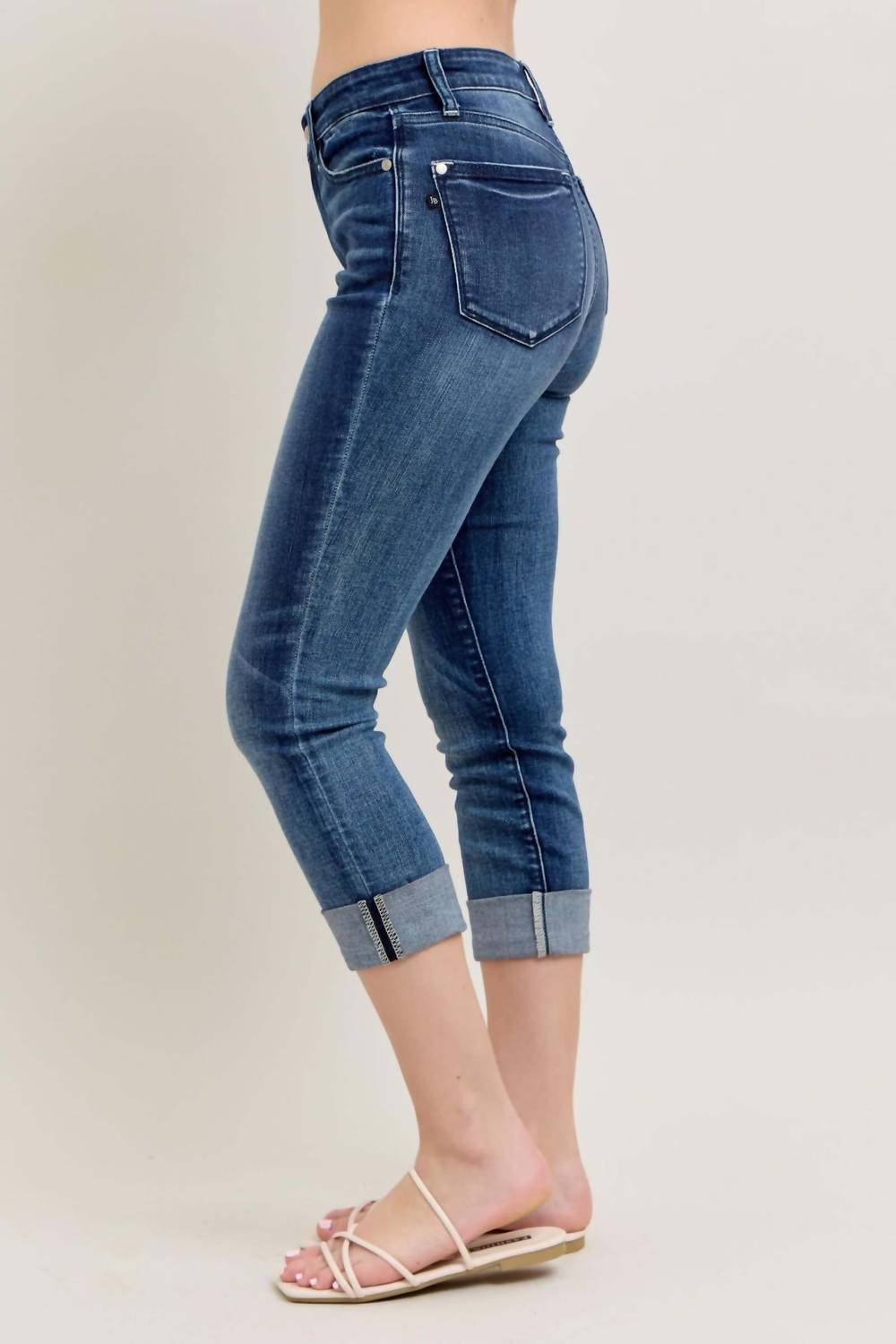 Judy Blue - Midnight Charm Cuffed Capri Jeans