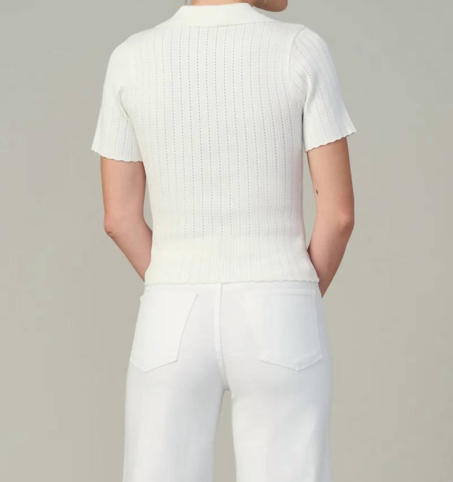 Joe'S Jeans - The Jess Pointelle Polo Top